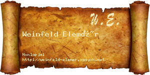 Weinfeld Elemér névjegykártya
